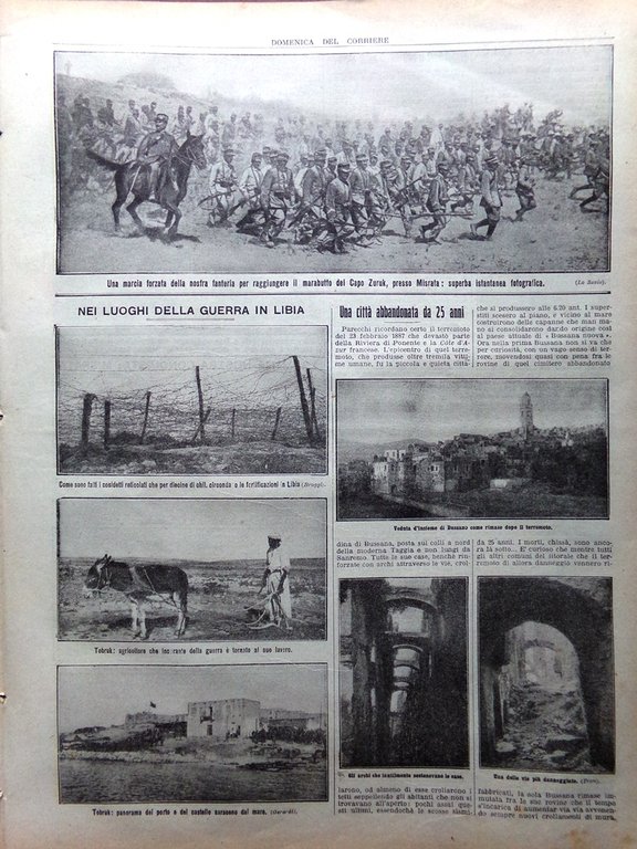 La Domenica del Corriere 4 Agosto 1912 Bussana Misrata Fontainemore …