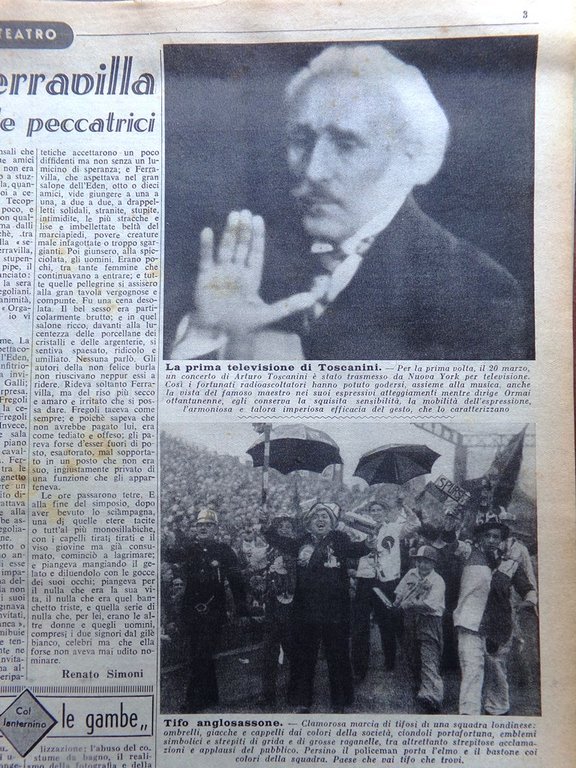 La Domenica del Corriere 4 Aprile 1948 Elicottero Apparizioni Toscanini …