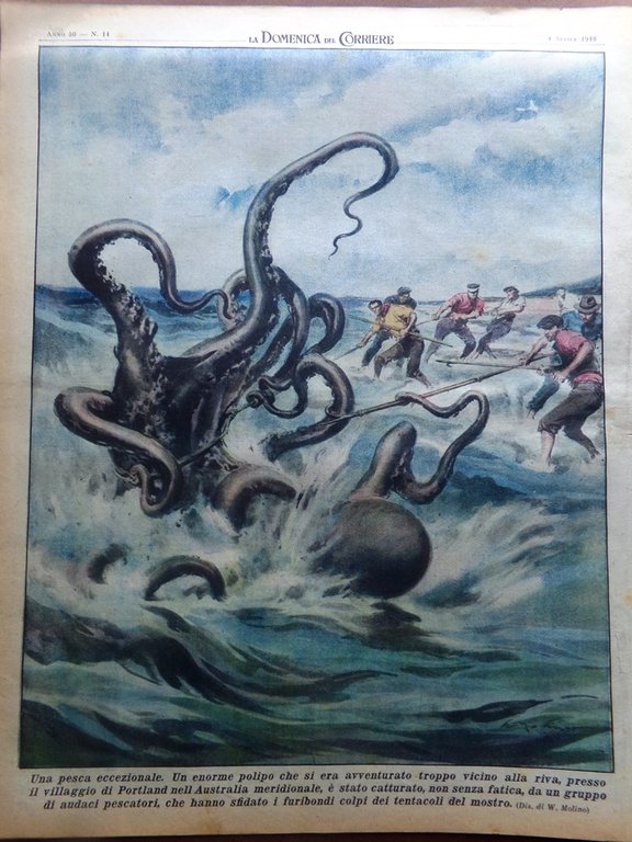 La Domenica del Corriere 4 Aprile 1948 Elicottero Apparizioni Toscanini …