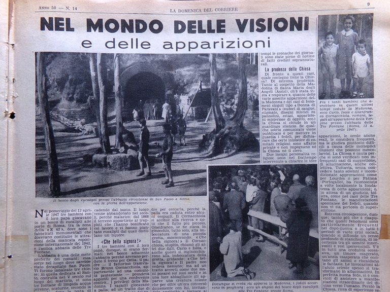 La Domenica del Corriere 4 Aprile 1948 Elicottero Apparizioni Toscanini …