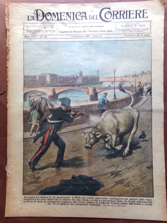 La Domenica del Corriere 4 Dicembre 1927 Mafalda Inondazioni Inghilterra …