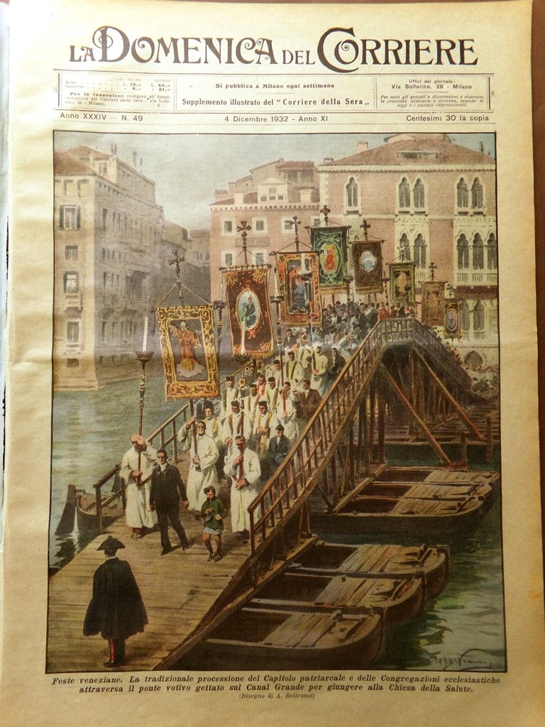 La Domenica del Corriere 4 Dicembre 1932 Feste Veneziane Libia …