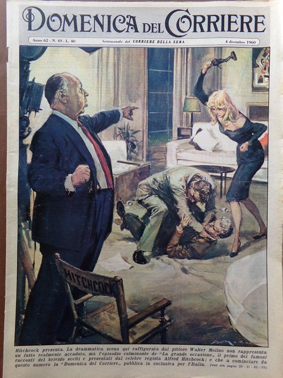La Domenica del Corriere 4 Dicembre 1960 Hitchcock Collins Fabiola … | Immagine Gallery 1