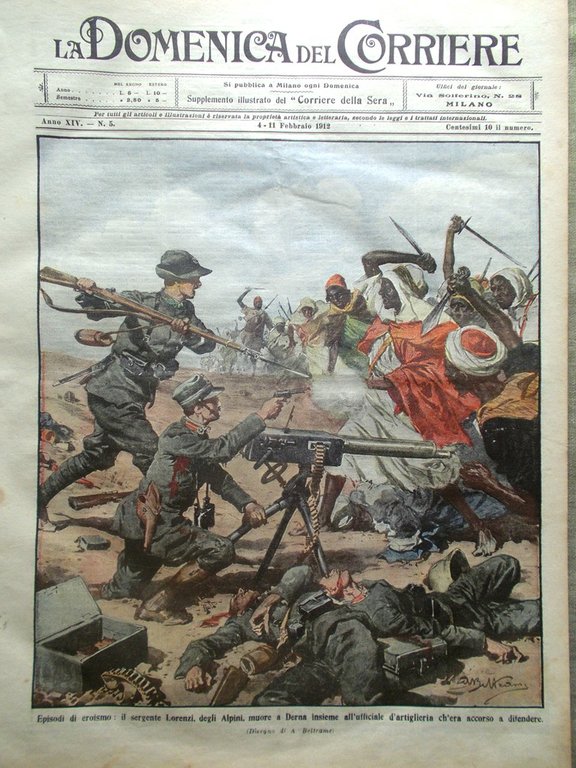 La Domenica del Corriere 4 Febbraio 1912 Capecelatro Infermiere Lorenzi … | Immagine Gallery 1