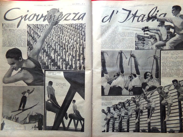 La Domenica del Corriere 4 Febbraio 1934 Duce Piccard Animali …