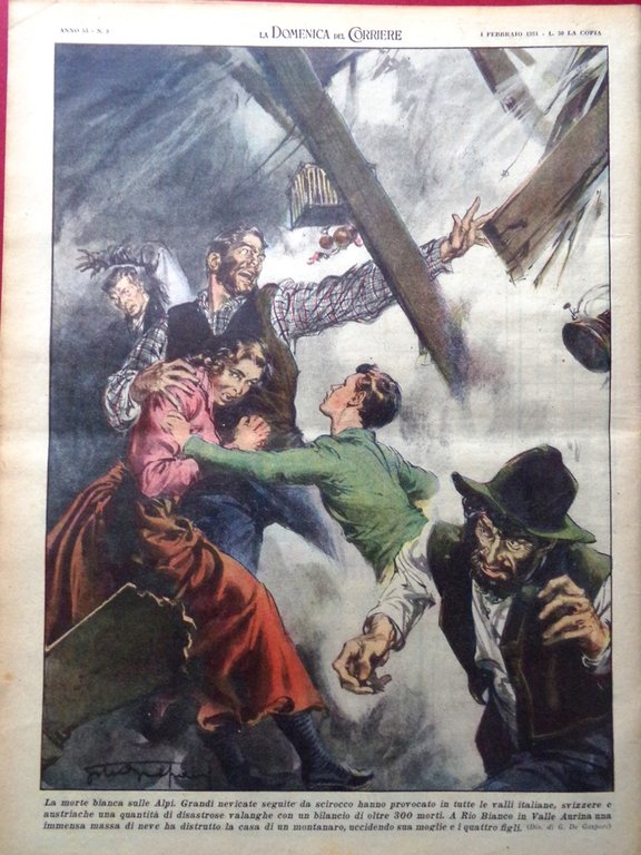 La Domenica del Corriere 4 Febbraio 1951 Volto Verdi Swanson …