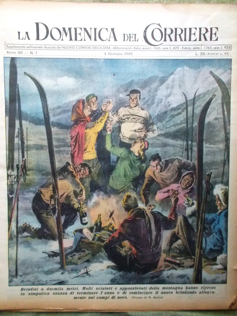 La Domenica del Corriere 4 Gennaio 1948 Vittorio Emanuele III …