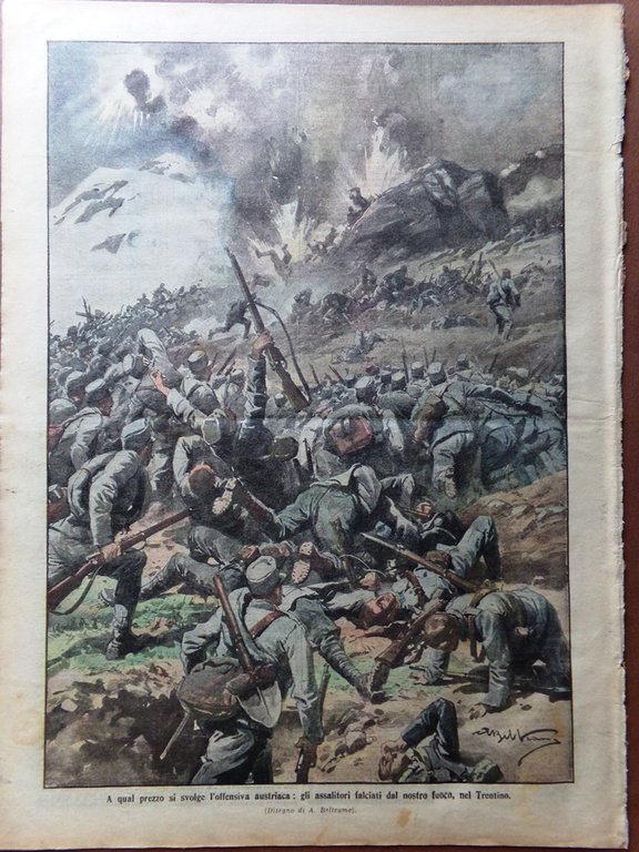 La Domenica del Corriere 4 Giugno 1916 WW1 Telegrafo Monfalcone …