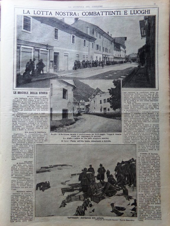 La Domenica del Corriere 4 Giugno 1916 WW1 Telegrafo Monfalcone …