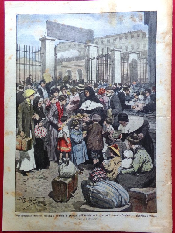 La Domenica del Corriere 4 Luglio 1915 WW1 Isonzo Bersaglieri …