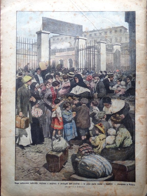 La Domenica del Corriere 4 Luglio 1915 WW1 Isonzo Bersaglieri …