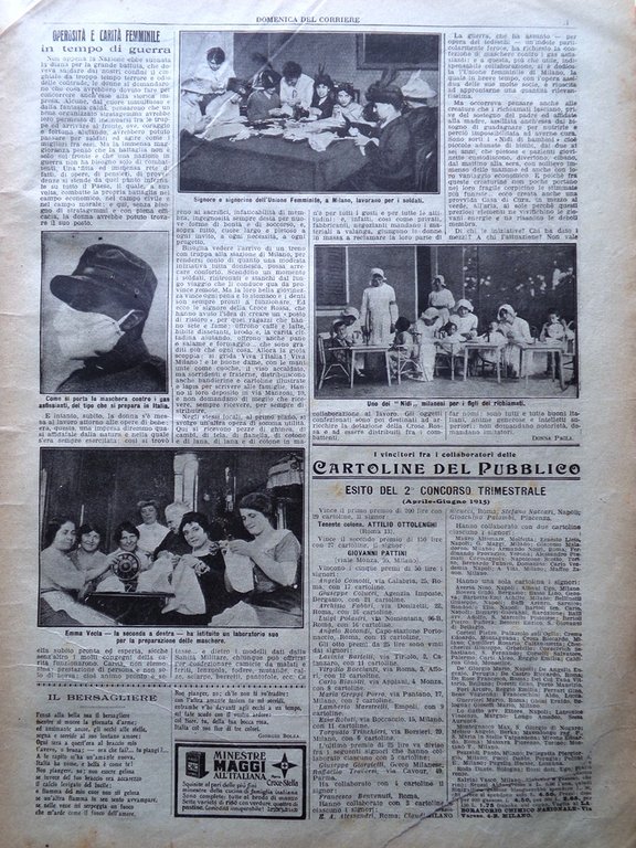 La Domenica del Corriere 4 Luglio 1915 WW1 Isonzo Bersaglieri …