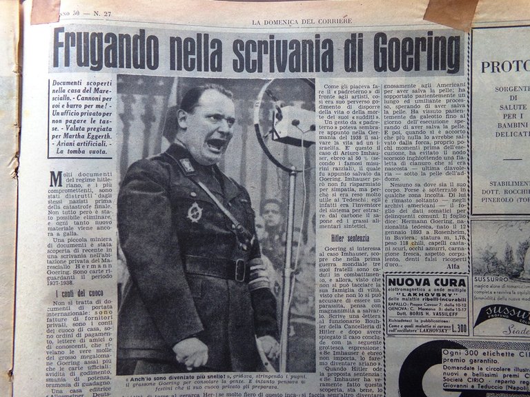 La Domenica del Corriere 4 Luglio 1948 Tucci Goering Garland …