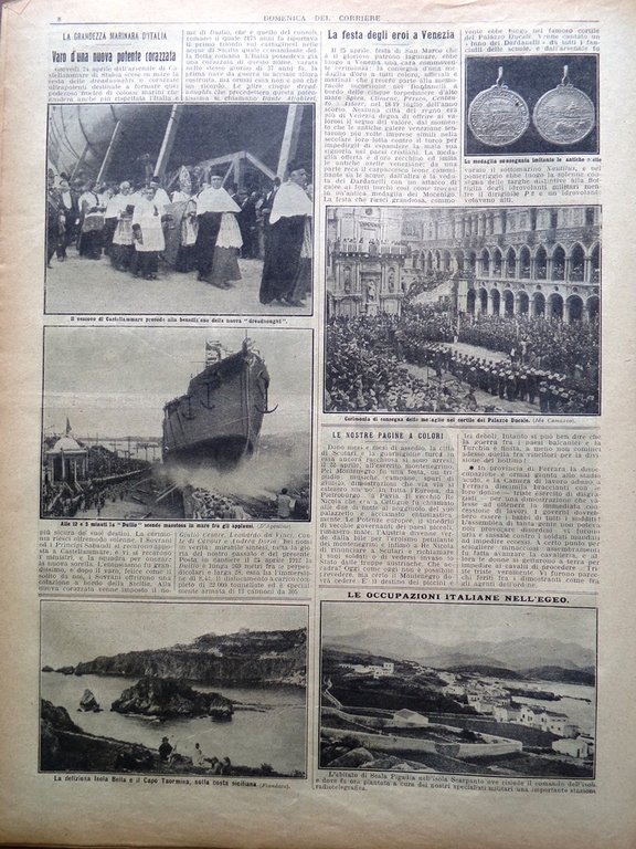 La Domenica del Corriere 4 Maggio 1913 Fiera Lentini Libia …