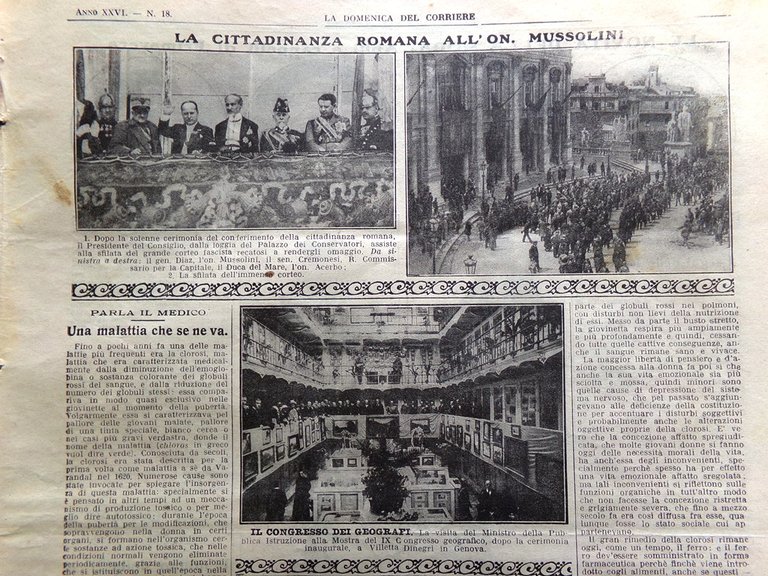 La Domenica del Corriere 4 Maggio 1924 Morte di Eleonora …