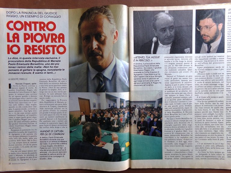 La Domenica del Corriere 4 Maggio 1989 Borsellino Gurumayi Kennedy …