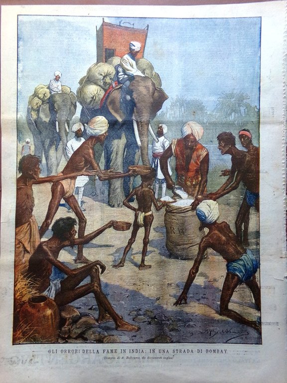 La Domenica del Corriere 4 Marzo 1900 Shintoisti sul Fuoco …