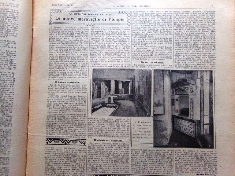 La Domenica del Corriere 4 Marzo 1928 Pompei Sindacati Josephine …