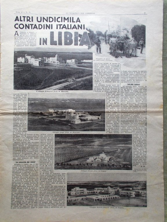 La Domenica del Corriere 4 Novembre 1939 WW2 Bellini Contadini …