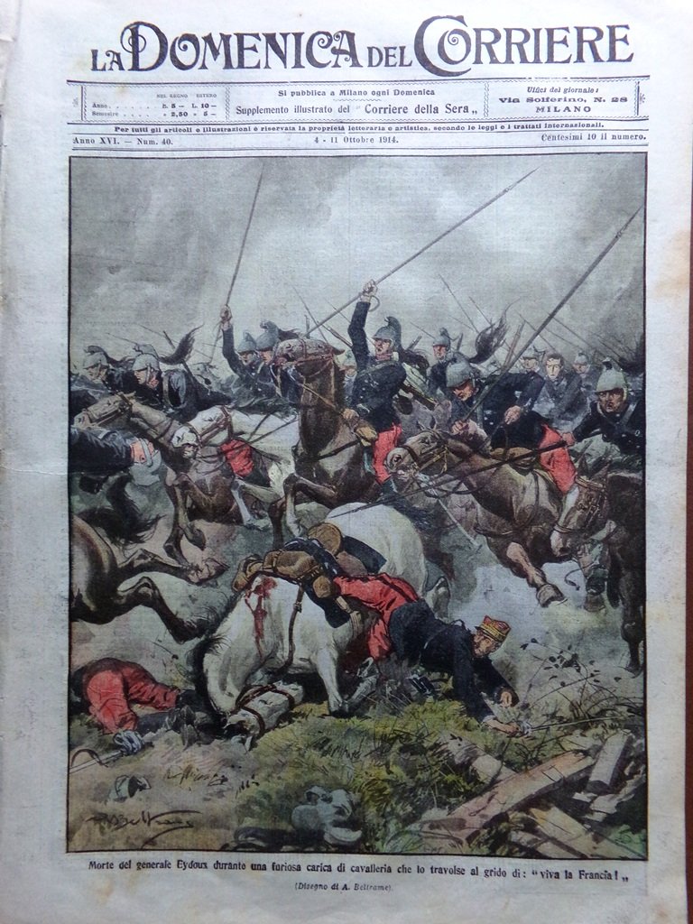 La Domenica del Corriere 4 Ottobre 1914 WW1 Prussia Guerra …