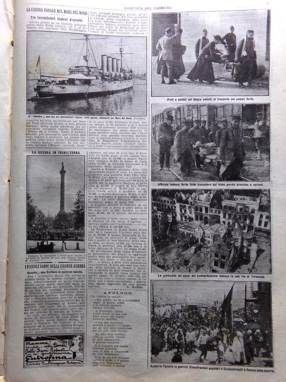 La Domenica del Corriere 4 Ottobre 1914 WW1 Prussia Guerra …