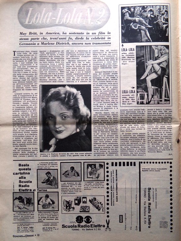 La Domenica del Corriere 4 Ottobre 1959 Nazareth May Britt …