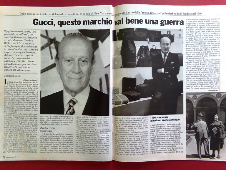 La Domenica del Corriere 4 Ottobre 1986 Sinatra Ciotti Gucci …