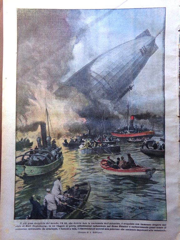 La Domenica del Corriere 4 Settembre 1921 Dirigibile R38 Shackleton …