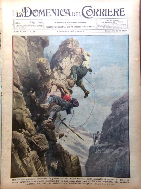 La Domenica del Corriere 4 Settembre 1932 Manovre Ellero Gorilla …