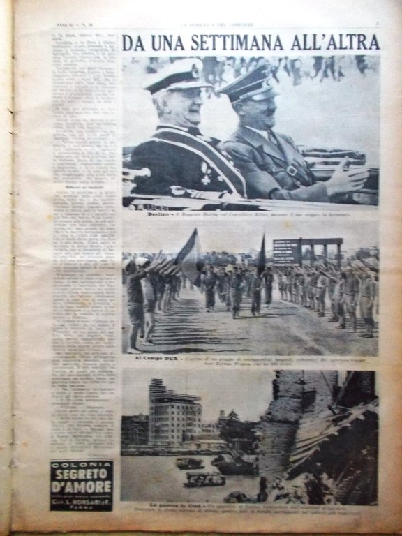 La Domenica del Corriere 4 Settembre 1938 Horthy Hitler Cina … | Immagine Gallery 2