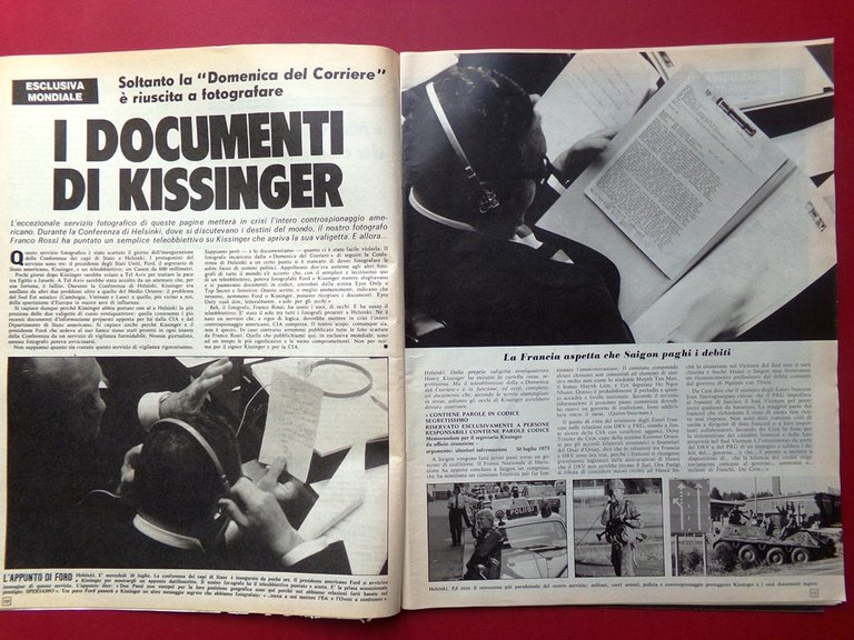La Domenica del Corriere 4 Settembre 1975 Kissinger Formula Uno …