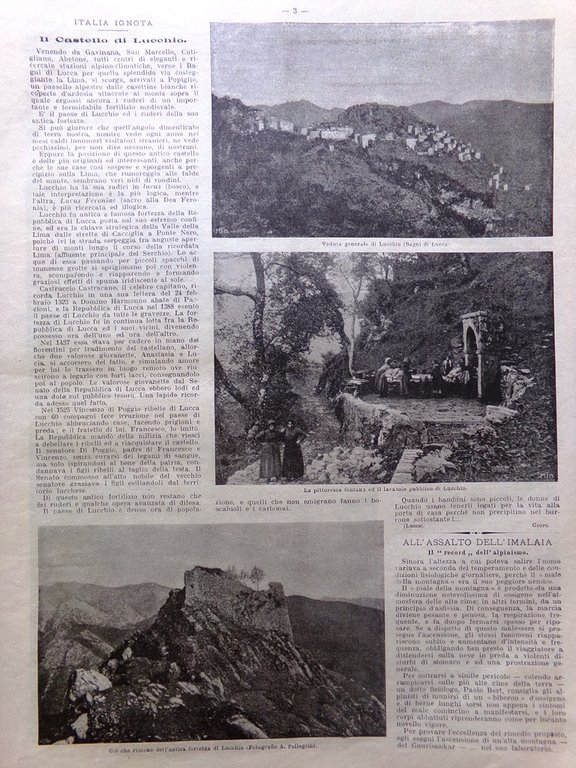 La Domenica del Corriere 5 Aprile 1903 Castello Lucchio Porto …