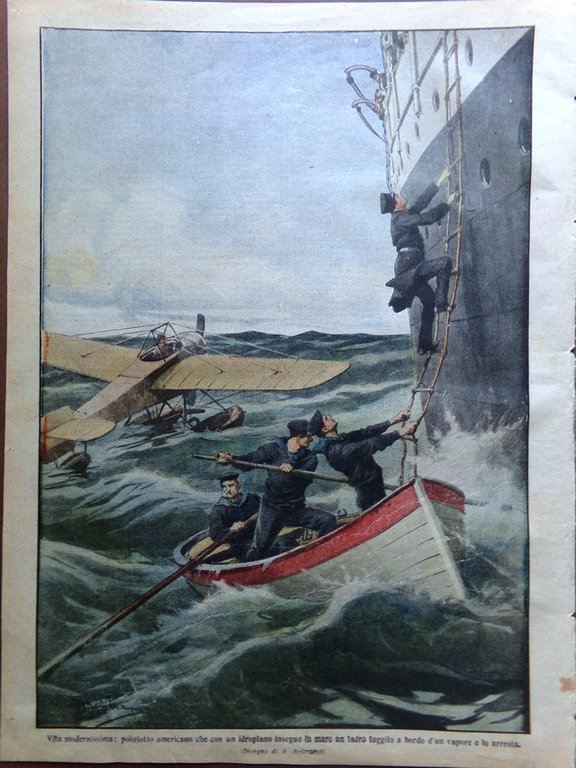 La Domenica del Corriere 5 Aprile 1914 Frana Clauzetto Mistral …