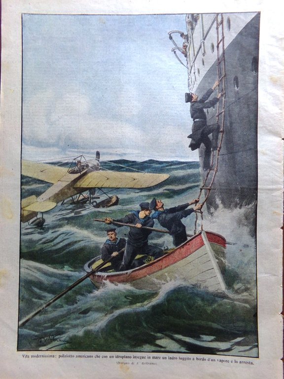 La Domenica del Corriere 5 Aprile 1914 Frana Clauzetto Mistral …