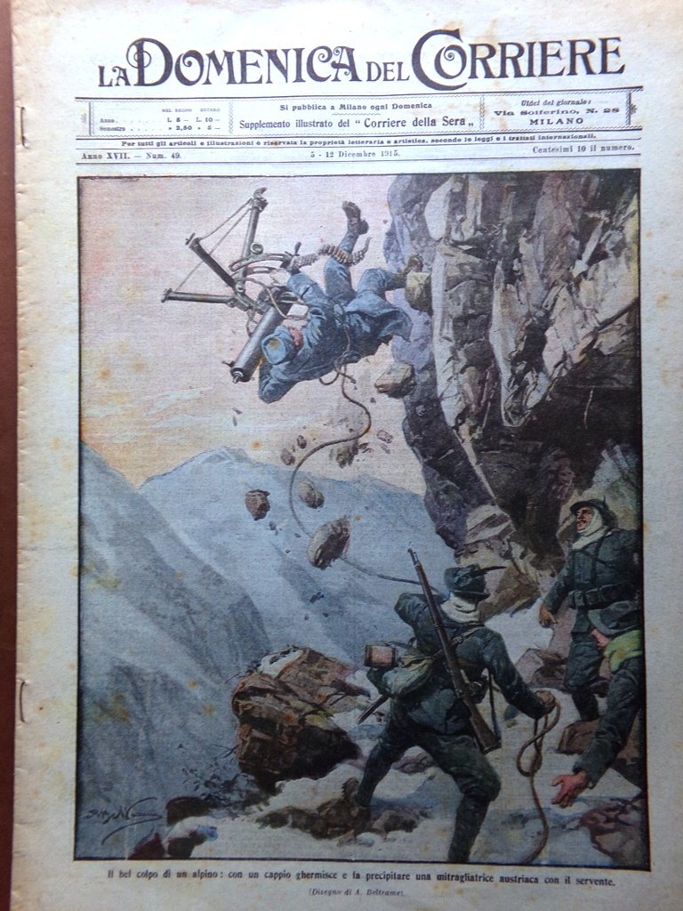 La Domenica del Corriere 5 Dicembre 1915 WW1 Ivanova Medaglie …