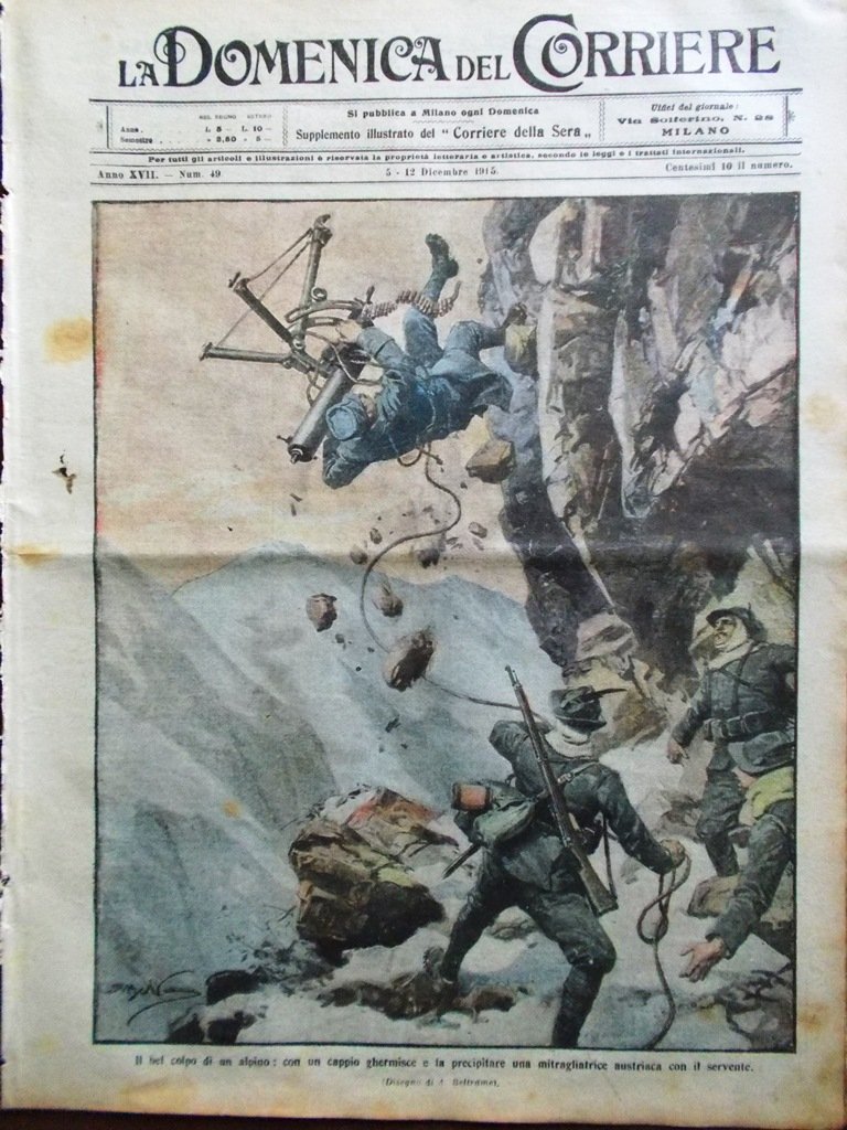 La Domenica del Corriere 5 Dicembre 1915 WW1 Ivanova Medaglie …