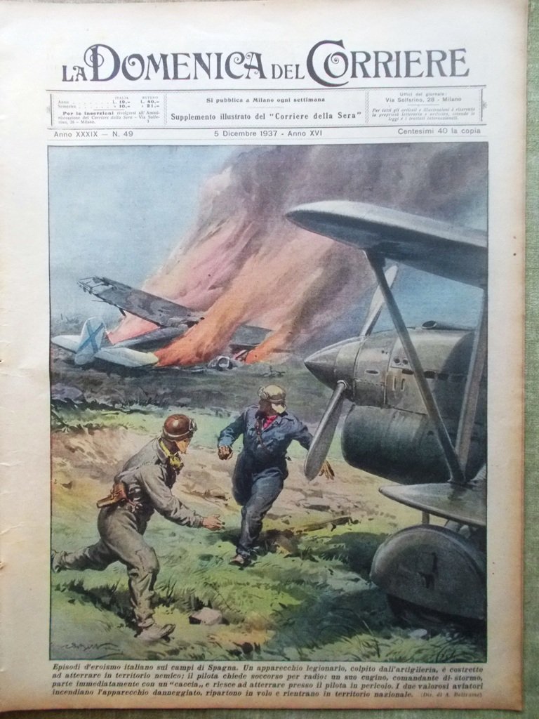 La Domenica del Corriere 5 Dicembre 1937 Mostra Tessile Michelangelo … | Immagine principale
