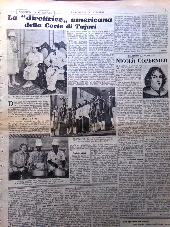La Domenica del Corriere 5 Dicembre 1943 WW2 Copernico Tafari …