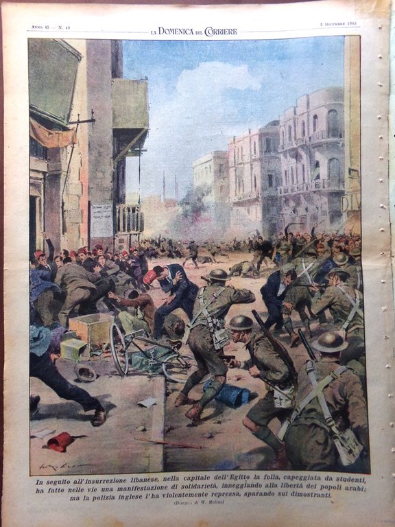 La Domenica del Corriere 5 Dicembre 1943 WW2 Copernico Tafari …