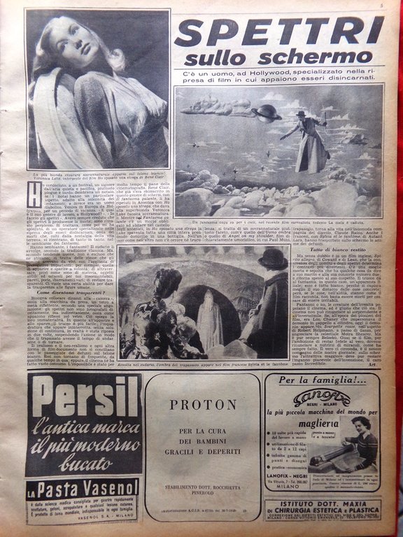 La Domenica del Corriere 5 Febbraio 1950 Spettri Cinema Banditi …