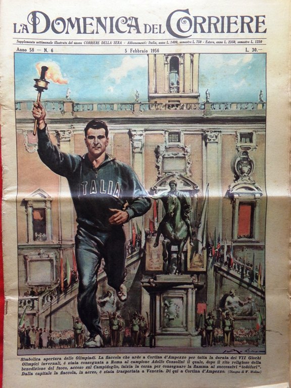 La Domenica del Corriere 5 Febbraio 1956 Olimpiadi Invernali Morte … | Immagine Gallery 1