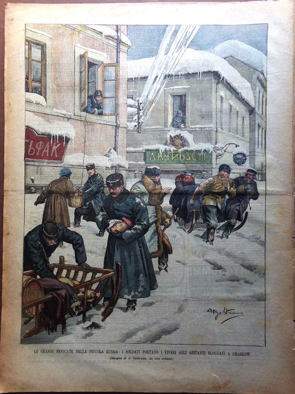 La Domenica del Corriere 5 Gennaio 1902 Forlai Ponte Ciralleyes …