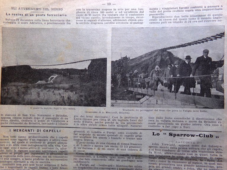 La Domenica del Corriere 5 Gennaio 1902 Forlai Ponte Ciralleyes …