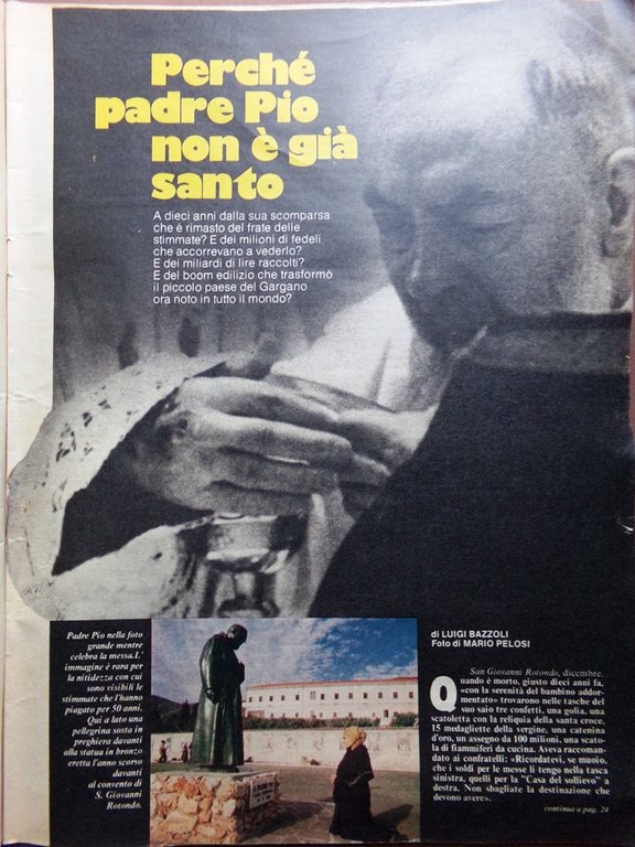 La Domenica del Corriere 5 Gennaio 1978 Padre Pio Sadat …