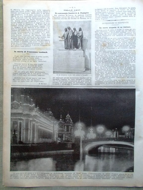 La Domenica del Corriere 5 Giugno 1904 Baltic Saint Louis …