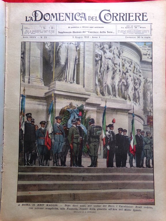 La Domenica del Corriere 5 Giugno 1932 Giro Italia Amelia …