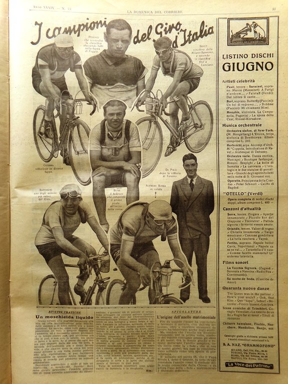 La Domenica del Corriere 5 Giugno 1932 Giro Italia Amelia …