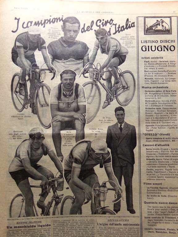 La Domenica del Corriere 5 Giugno 1932 Giro Italia Amelia …