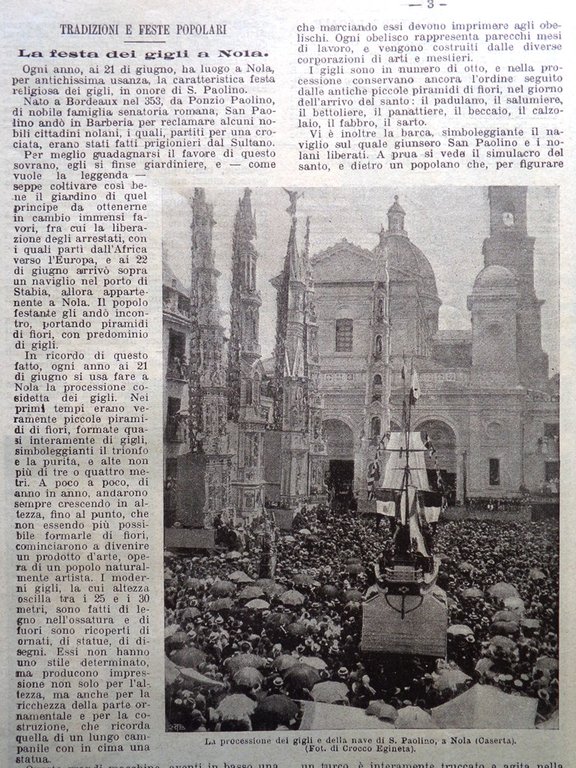 La Domenica del Corriere 5 Luglio 1903 Liban Gigli Nola …