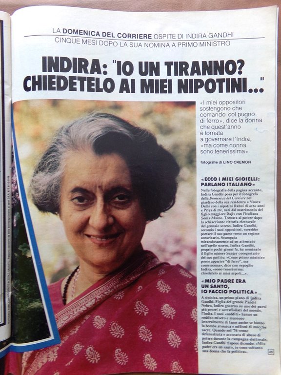 La Domenica del Corriere 5 Luglio 1980 Moravia Maradona Gandhi …